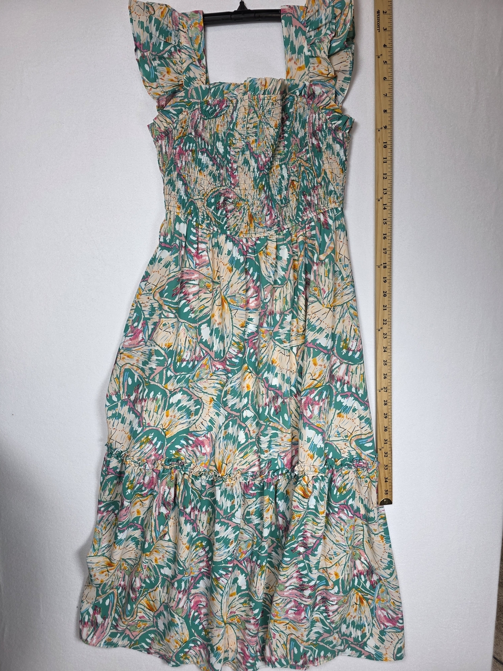Boutique Colorful Smocked Maxi Dress Tiered Boho Sundress - Women